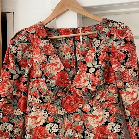 Free People Kapowski Floral Puff Sleeve Mini Dress - Picture 4 of 10